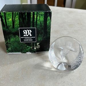 Mats Jonasson Sweden Scandinavian Art Glass Crystal Dove w Box